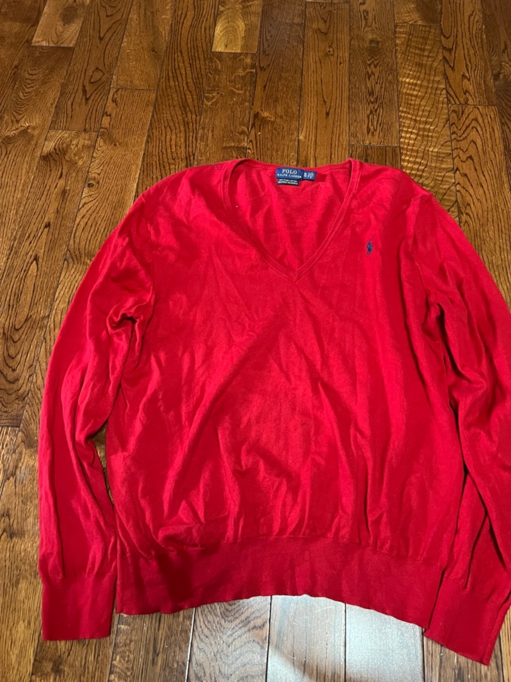 Polo by Ralph Lauren Bright Red V-Neck Sweater